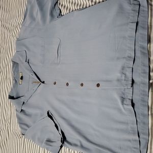 Tommy Bahama Mens Short Sleeve Shirt, 100% Silk, Blue, XL